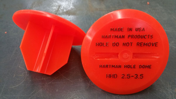 Hartman Dome HHD-2.5-3.5 with its Patented Fin Design which self adjusts to a multitude of hole sizes