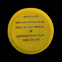 Wood Hole CoversHWD-35-45-YellowYellow for 3.5, 4.0, or 4.5 inch holes15-pack
